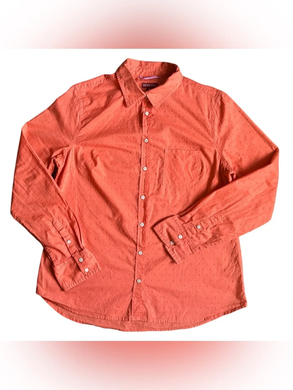 Merona Women's Orange Button-Down Shirt – Size Medium